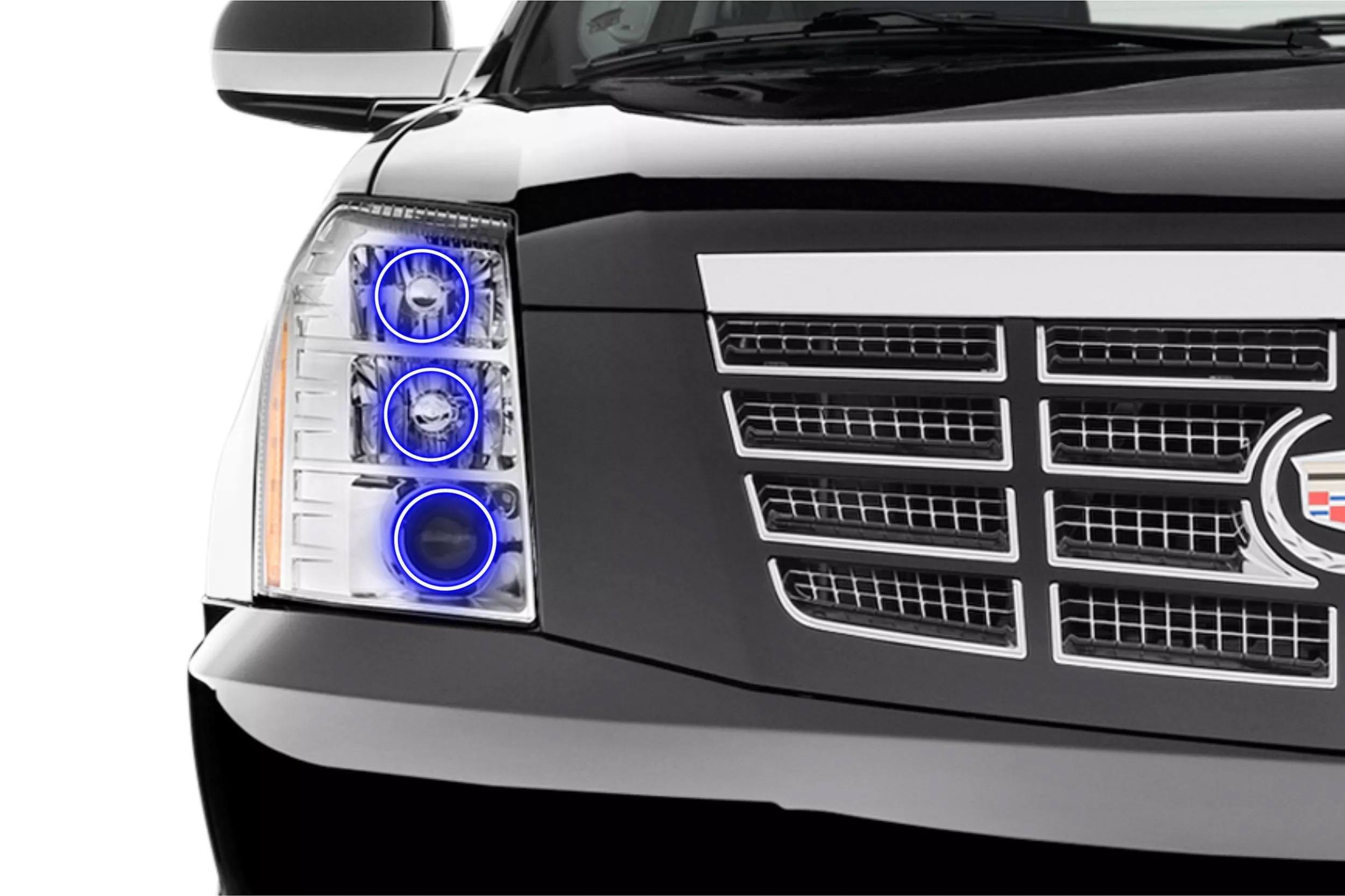 Fit Cadillac 02-06 Escalade LED Strip Halo Clear Projector Headlights Head Lamps