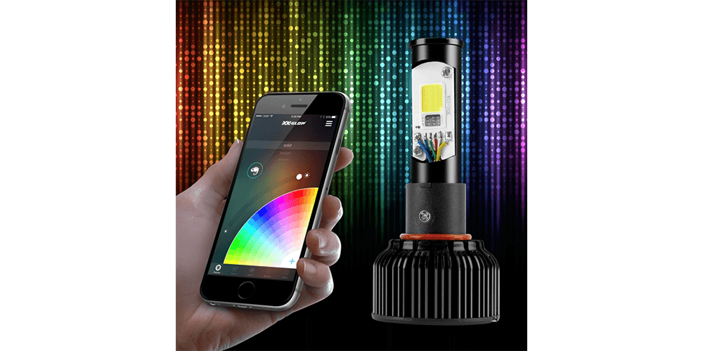 Kit de bombillas LED H1 2 en 1 para faros delanteros – XKchrome Smartphone  compatible con la aplicación Bluetooth RGB Devil Eye + conversión de faros
